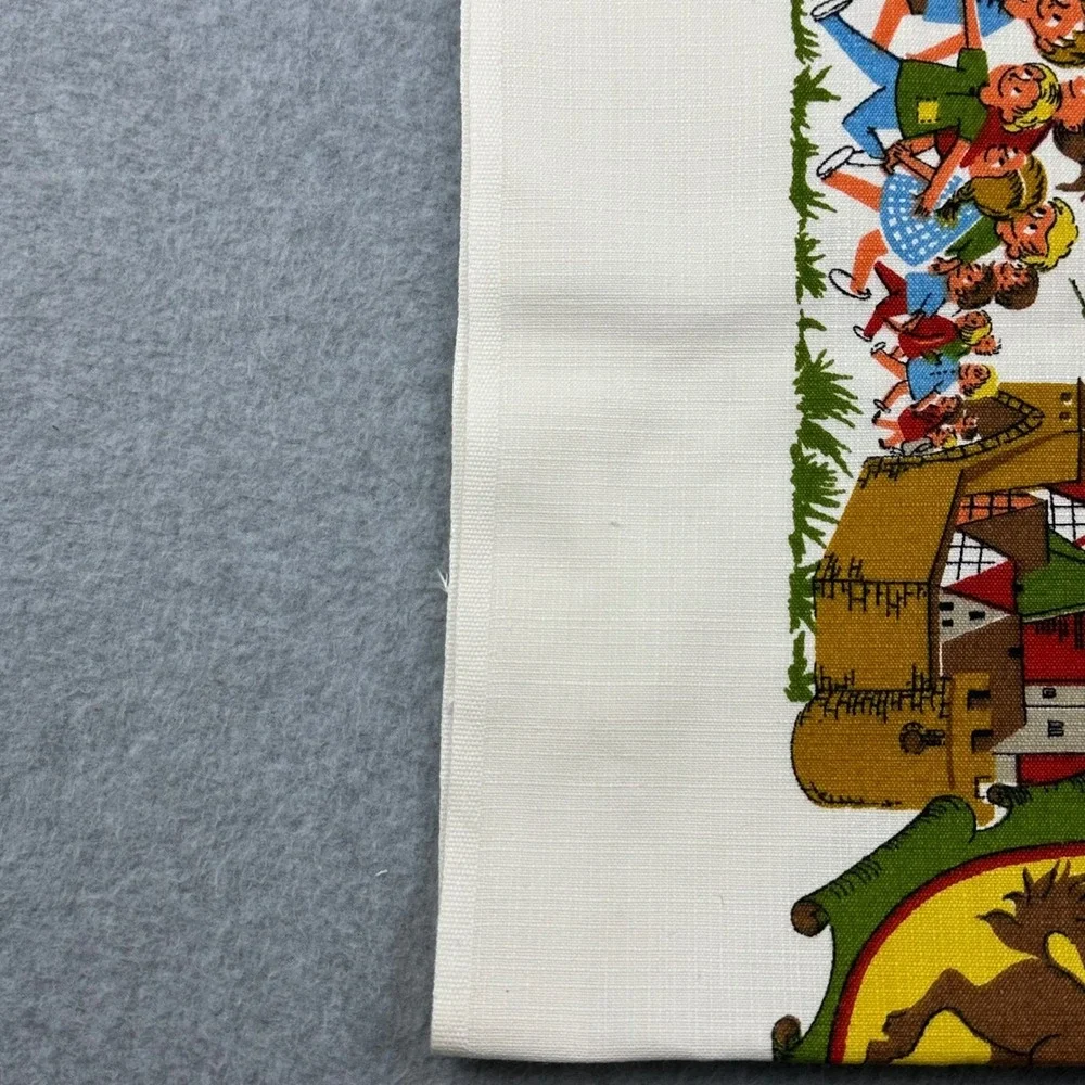 Vtg 50s Germany Souvenir Map Tea Towel Illustrated Cities Coats of Arms‎ 62